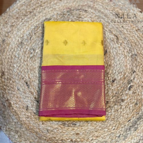 Gifting Sarees Yellow with rosegold