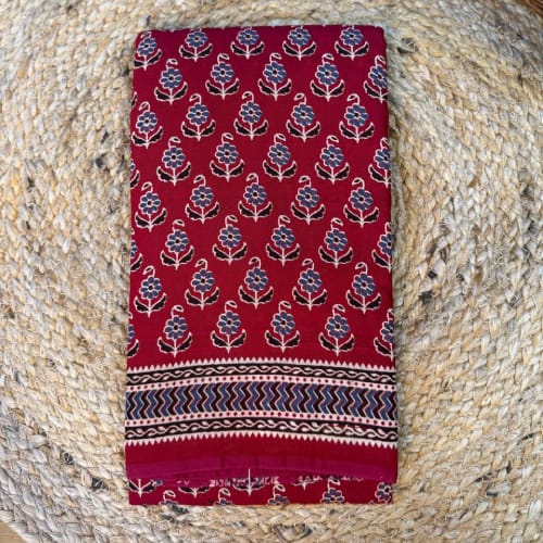 Jaipur Cotton Red with blue saree