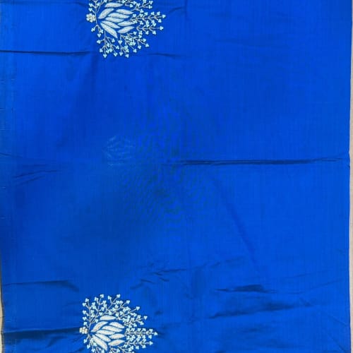 Royal Blue Floral Pearl Embroidery Blouse Motif - Image 2