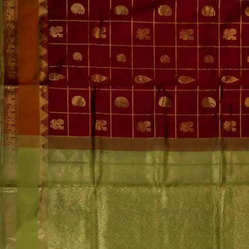Pure silk cotton with checks - Image 3