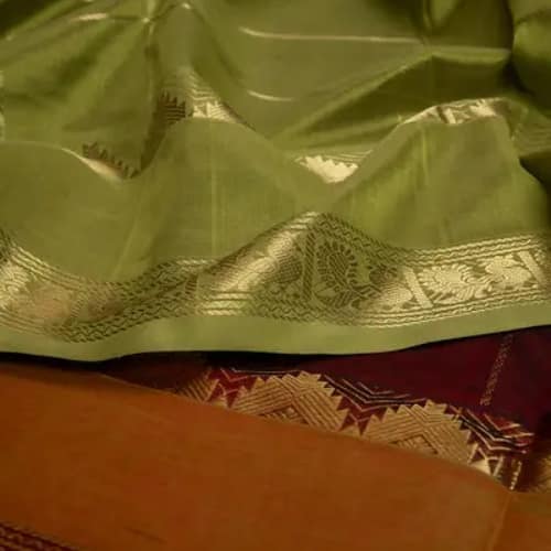 Pure silk cotton with checks - Image 2